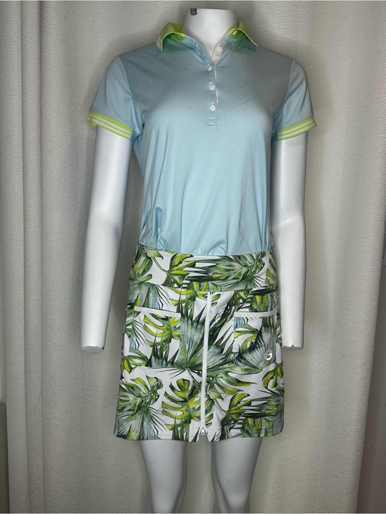 Foray Golf Dresses & Skirts - Sport Haley Light Blue Polo with Lime Trim